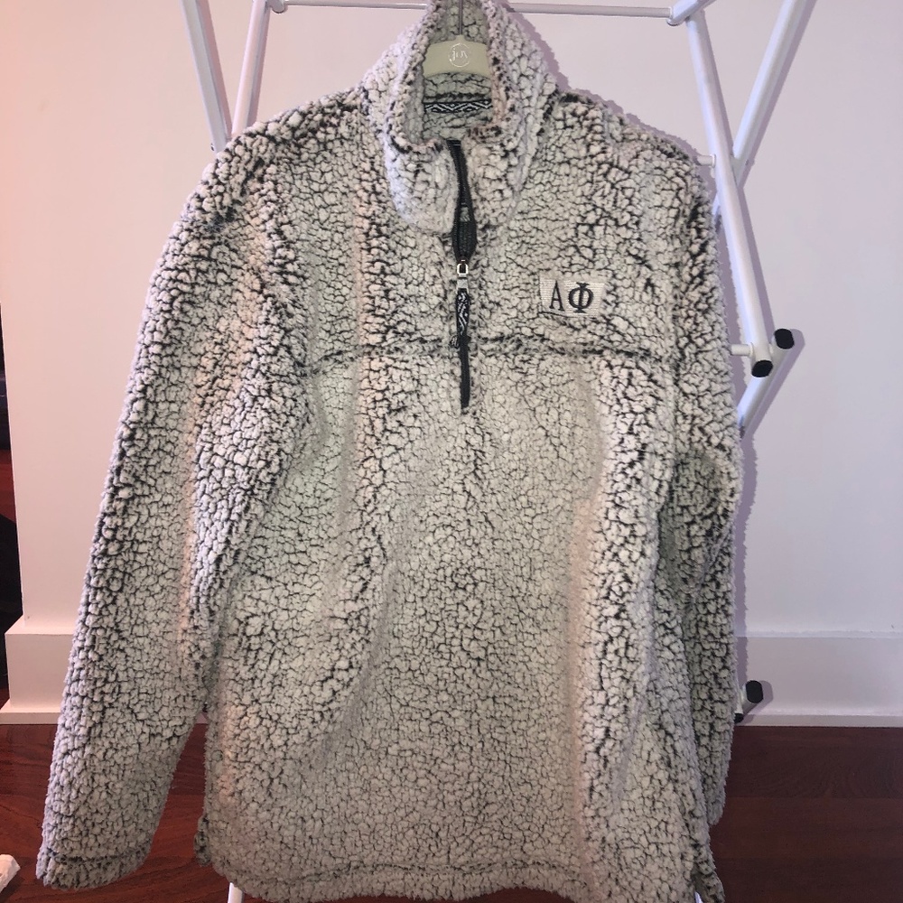 Alpha Phi Quarter Zip Fuzzy Fleece